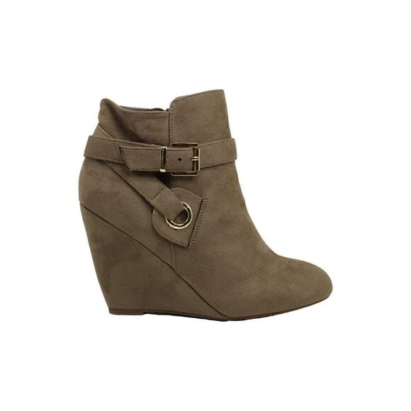 Rebel By Zigi Soho Taupe Wedge Booties Shoes 6.5‎ - Picture 1 of 7